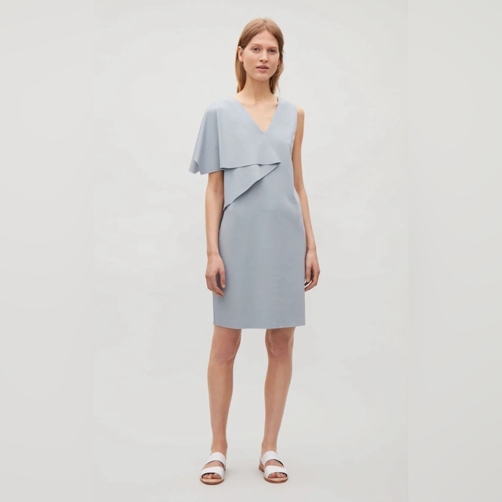 COS Asymmetric Light Blue Dress